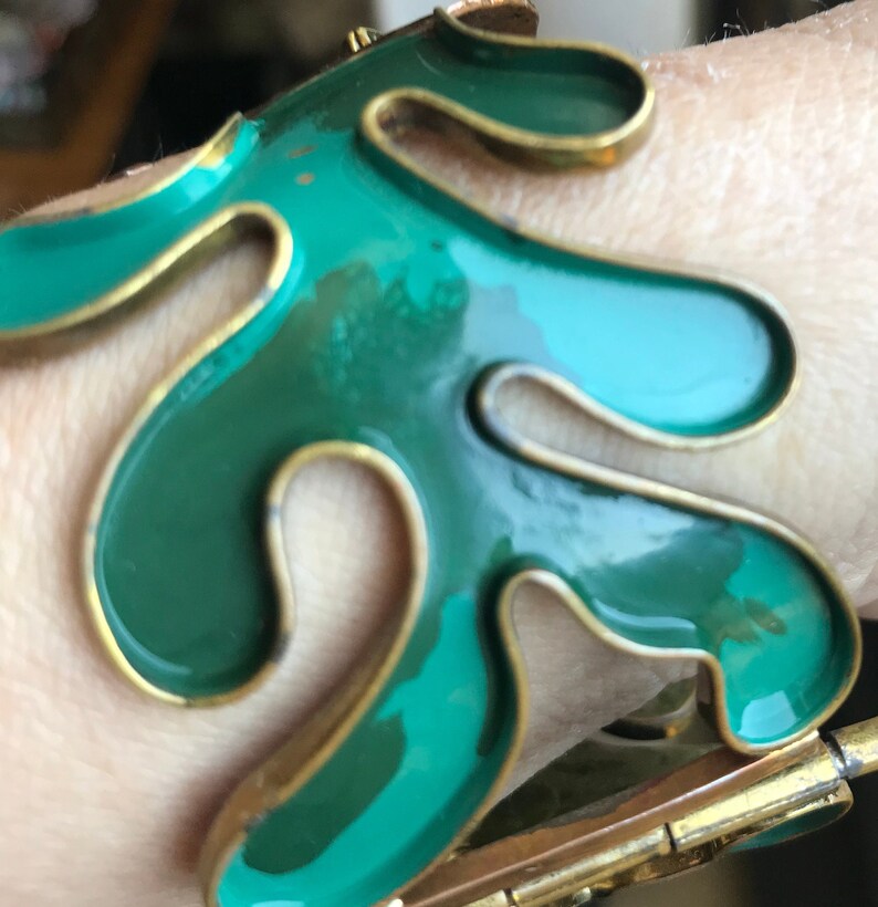 Vintage Casa Maya Copper Mixed Metal Bracelet, Signed Mexico