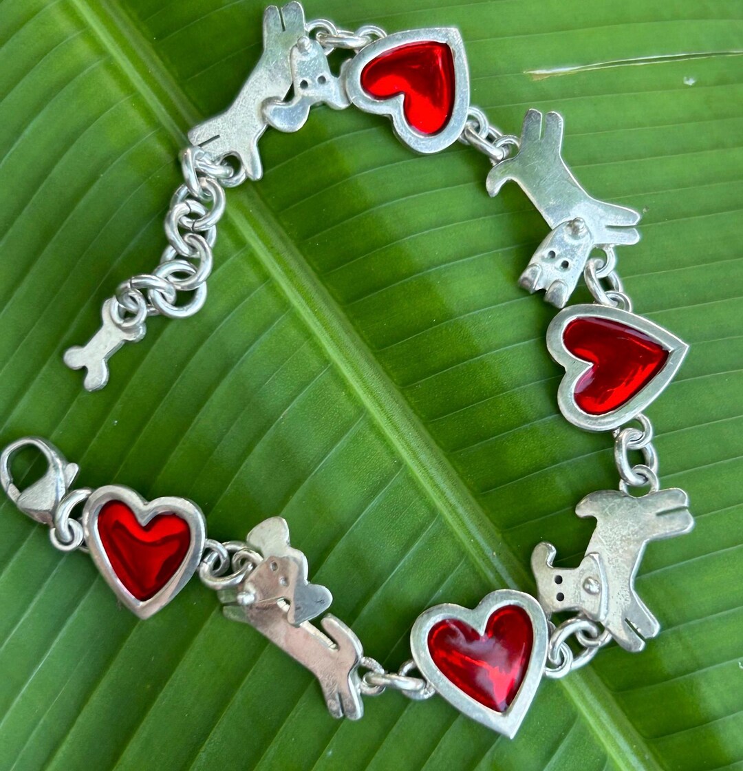 Vintage 1940s Sterling Silver Charm Bracelet | eBay