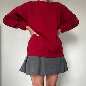 80s vintage sweatshirt dark red 50/50 Jerzee USA made cas holiday Xmas pullover unisex XL