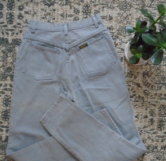 90s Sasson high waist tapered mom jeans light gra… - image 1