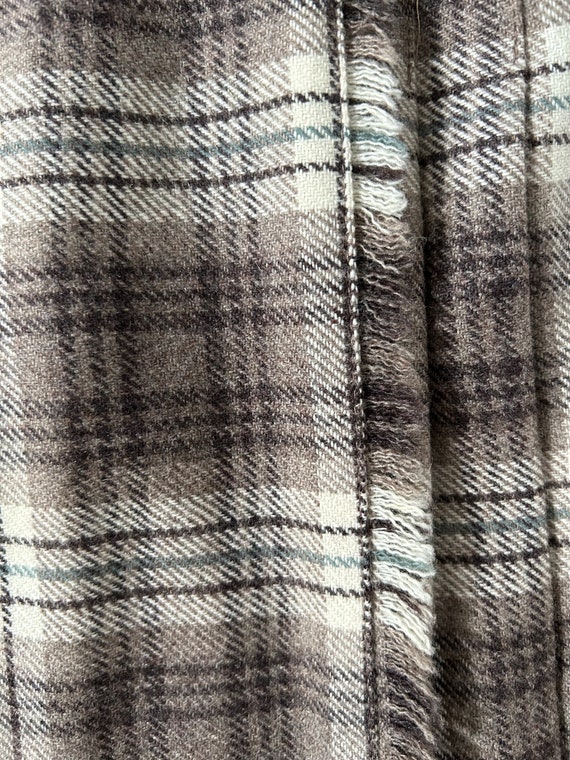 70s 80s neutral plaid pure new wool skirt Vintage… - image 6