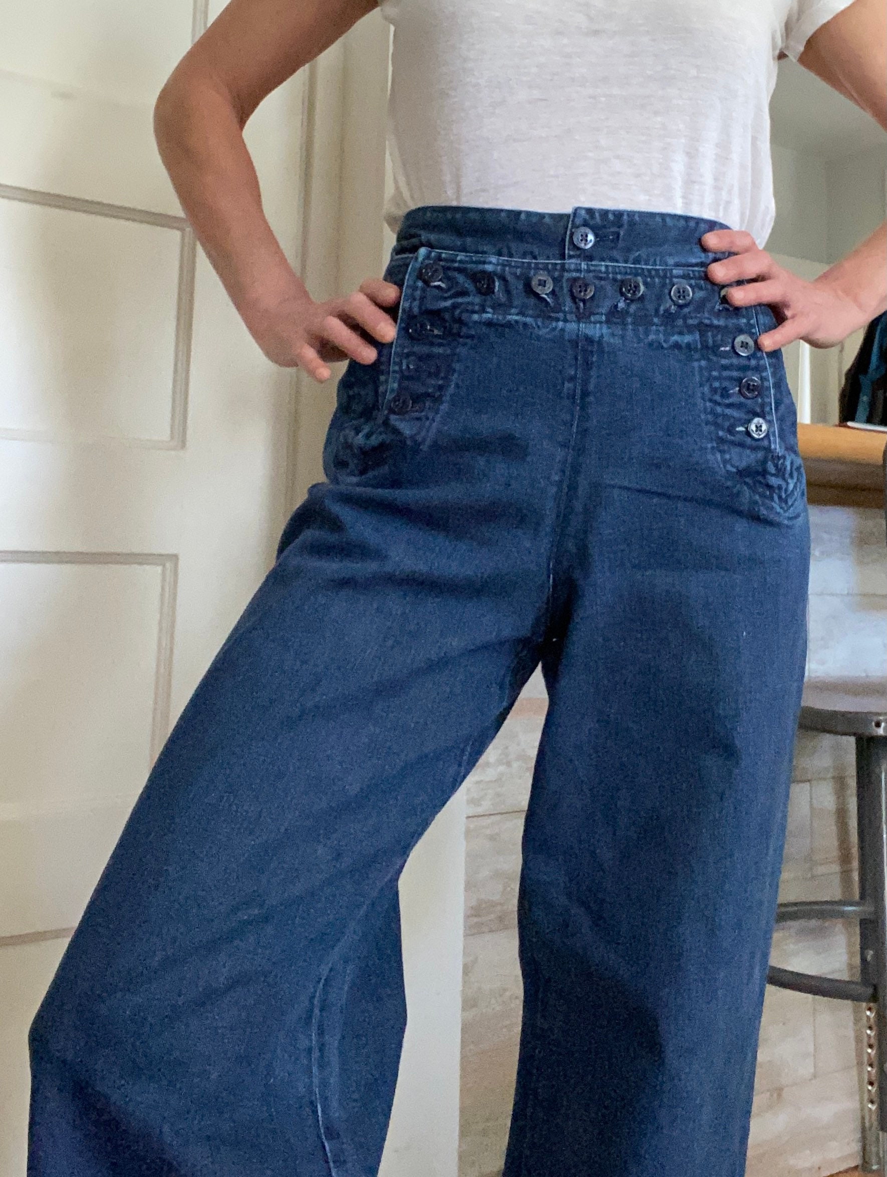 Ralph Lauren sailor jeans High waist wide leg bell bottom | Etsy