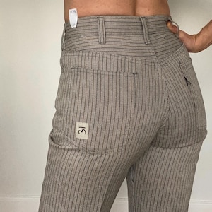 70s dead stock Levis striped pants Vintage new without tags high rise disco leisure flared unisex XS / Small waist 24 25 26 27 29