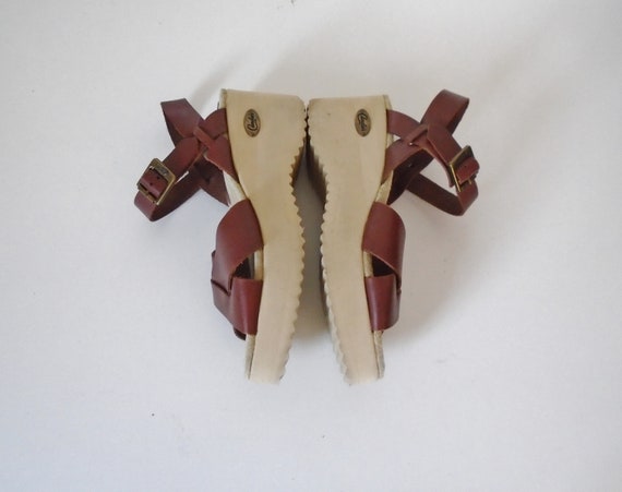 1970s Candies platform sandals genuine leather bro