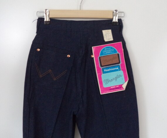 70s Wrangler bell bottom high waist blue jeans new