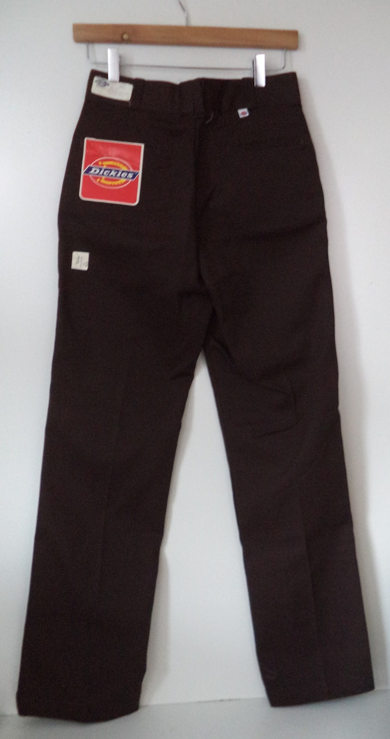 1970s 1980s high waist Dickies USA deadstock new with tags brown utility work mechanic rockabilly youth 18 XL women small 456 small 27 28