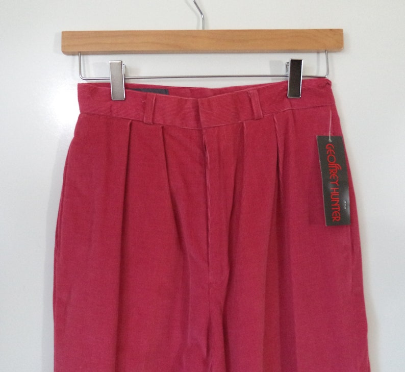 80s hot pink corduroy pants / Preppy pleated baggy tapered | Etsy