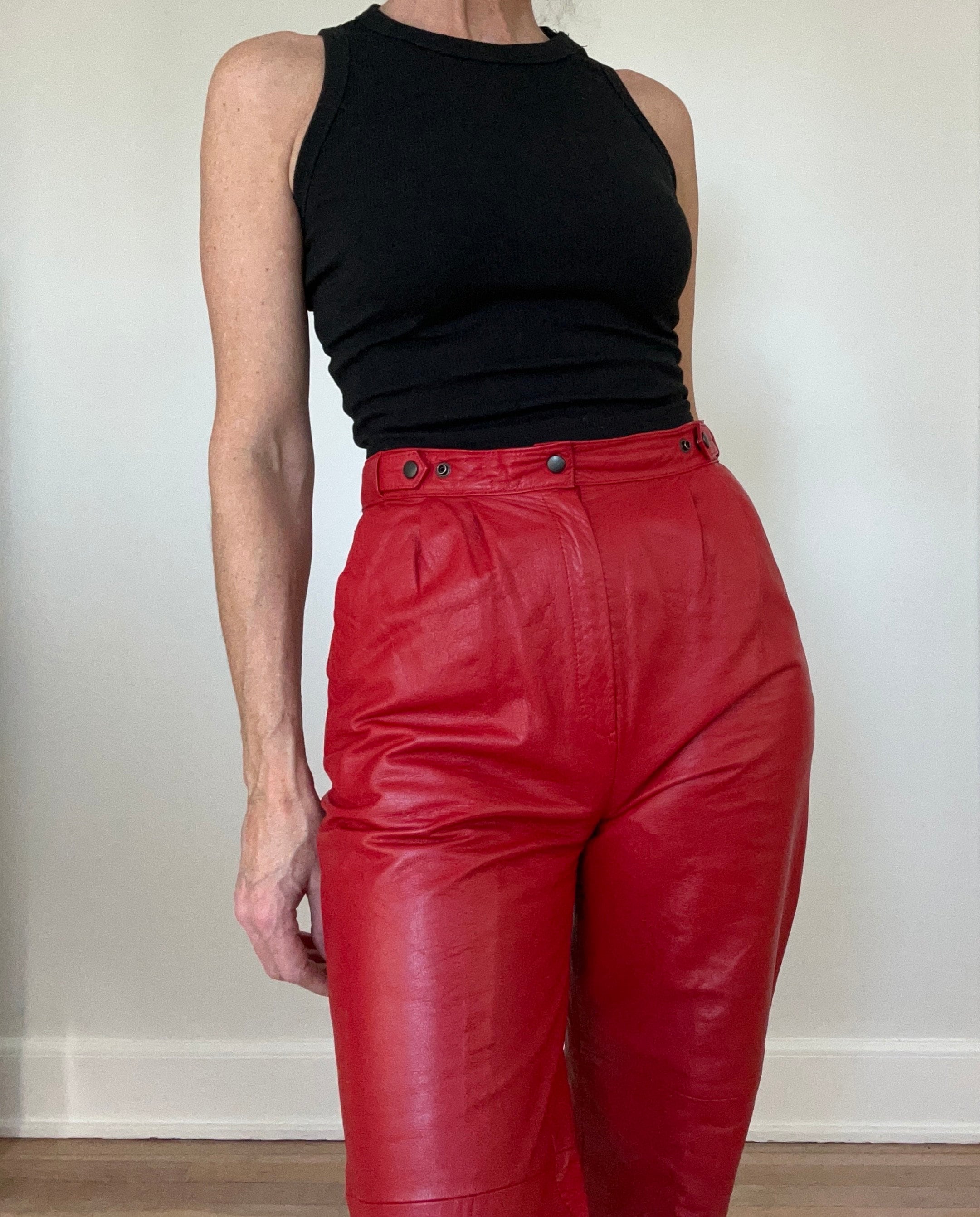 Red Leather Pants 