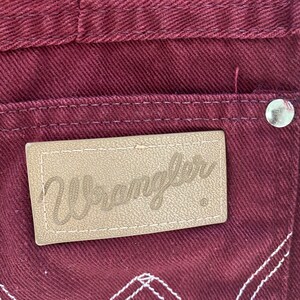 Czerwone jeansy Wrangler Bell Bottom z lat 60. – niski stan, sięgające bioder (rozmiar S) zdjęcie 5
