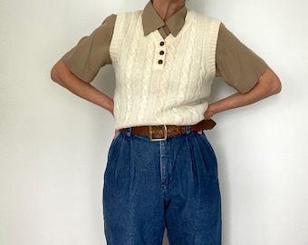 90s Vintage Pleated High Rise Jeans - Liz Sport Cotton Denim - Size Small