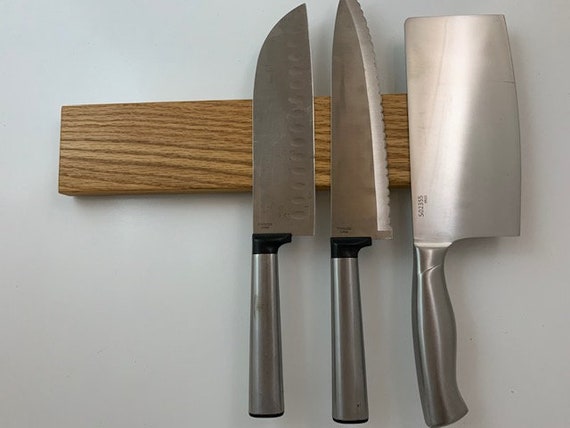 Oak Magnetic Knife Holder, Magnetic Knife Rack, Kitchen Knife Storage