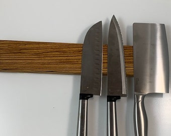 Zebrawood Magnetic Knife Holder. Magnetic Knife Rack, Kitchen Knife Storage