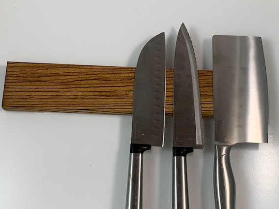 Zebrawood Magnetic Knife Holder. Magnetic Knife Rack, Kitchen Knife Storage