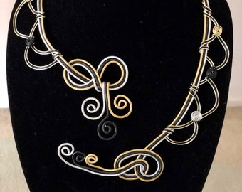 Bow statement necklace