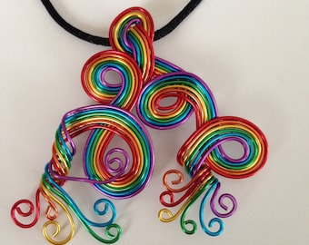 Whimsical Rainbow Pendant Necklace