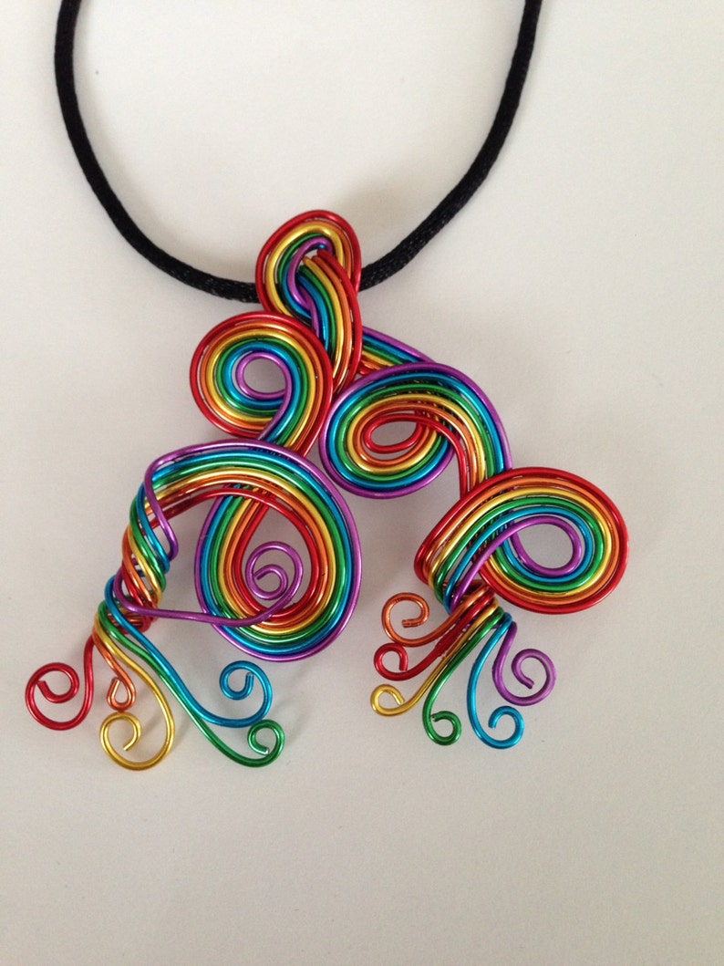 Whimsical Rainbow Pendant Necklace image 1