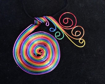 Rainbow Twist Pendant Necklace