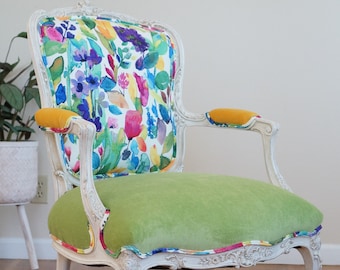 Vintage Victorian Watercolor Chair - SOLD/Custom Order Only