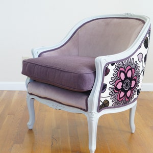 Floral Velvet French Tub Chair - SOLD/Custom Order Only