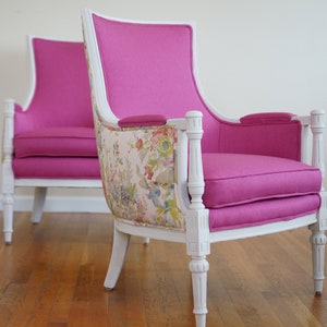 Fuchsia Floral French Bergere Set - SOLD/Custom Order Only