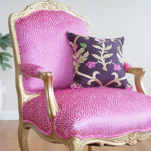 Vintage French Style Gold Chair Pink Sorbet Custom Order Etsy