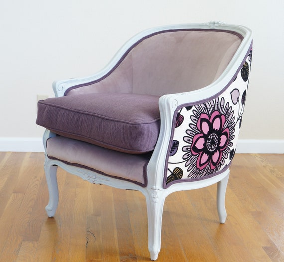 Custom Order Floral Velvet French Tub Chair Etsy