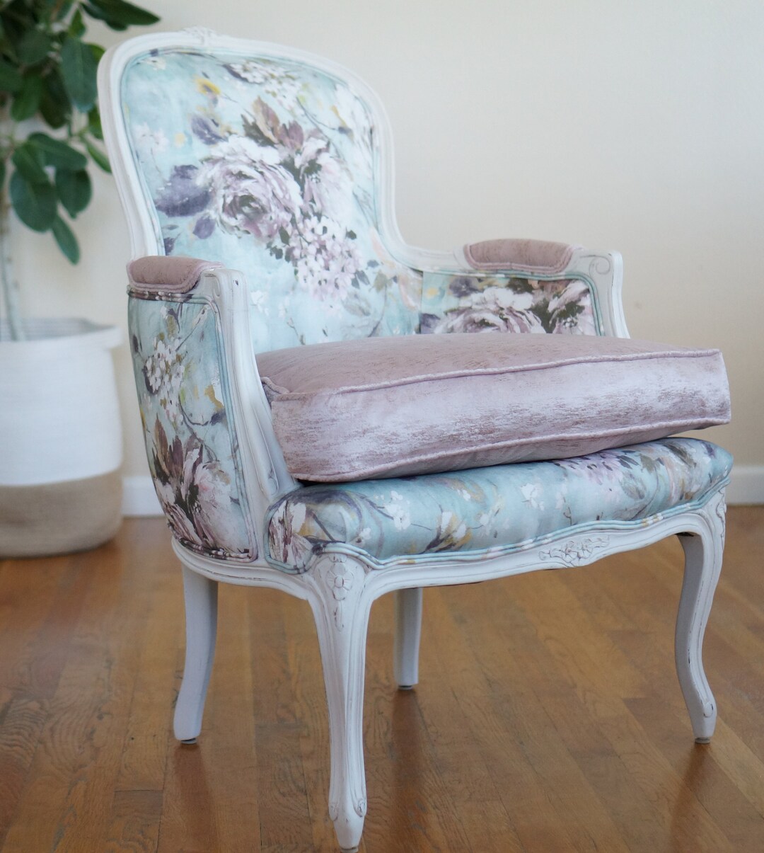 Soft Floral French Bergere Chair Sold/custom Order Only Etsy