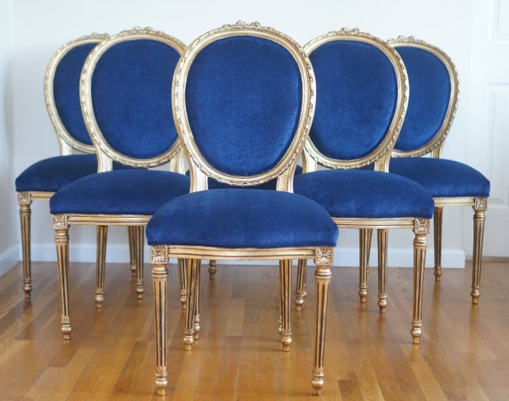 Louis velvet on sale dining chair
