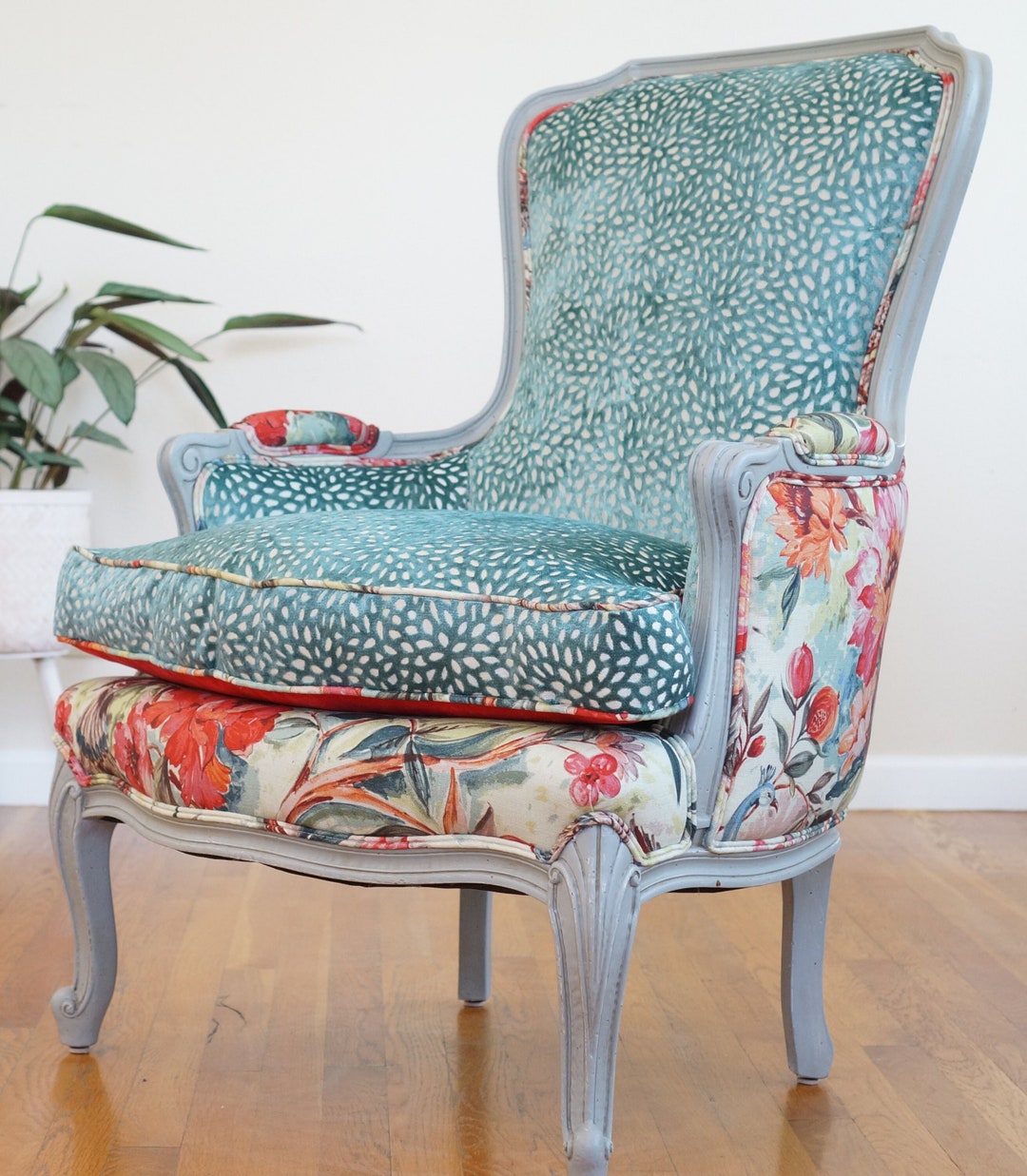 Turquoise Eclectic Armchair Buy Turquoise Peacock Bergere Chair