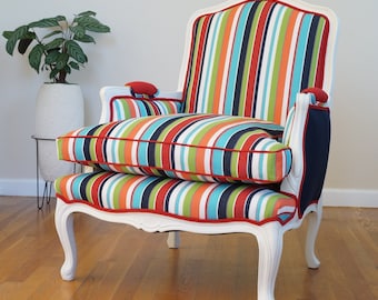 French Vintage Sunbrella Chair - Custom Order