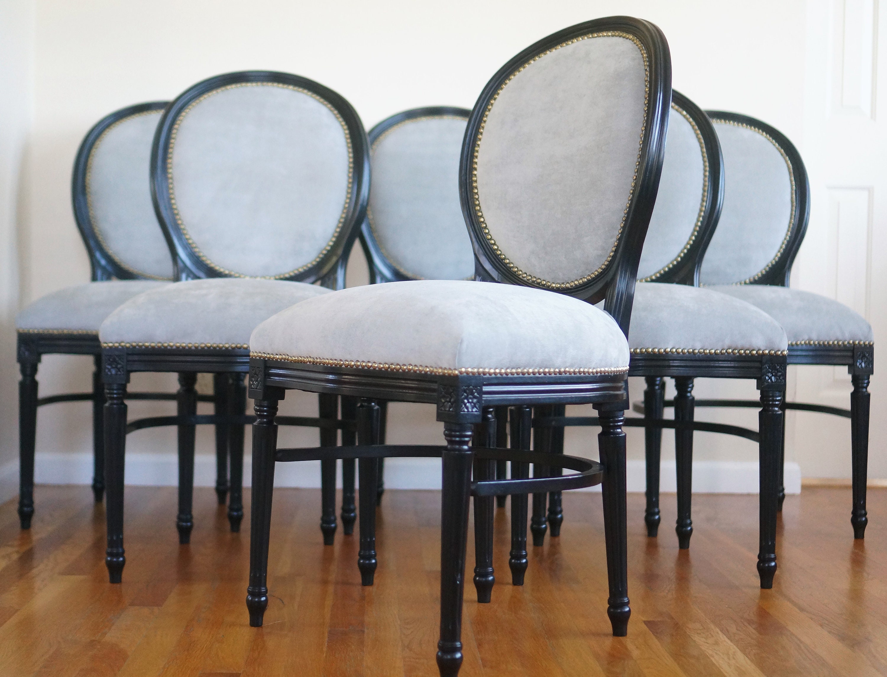 Silver Velvet French Dining Chairs Sold/custom Order Only Etsy