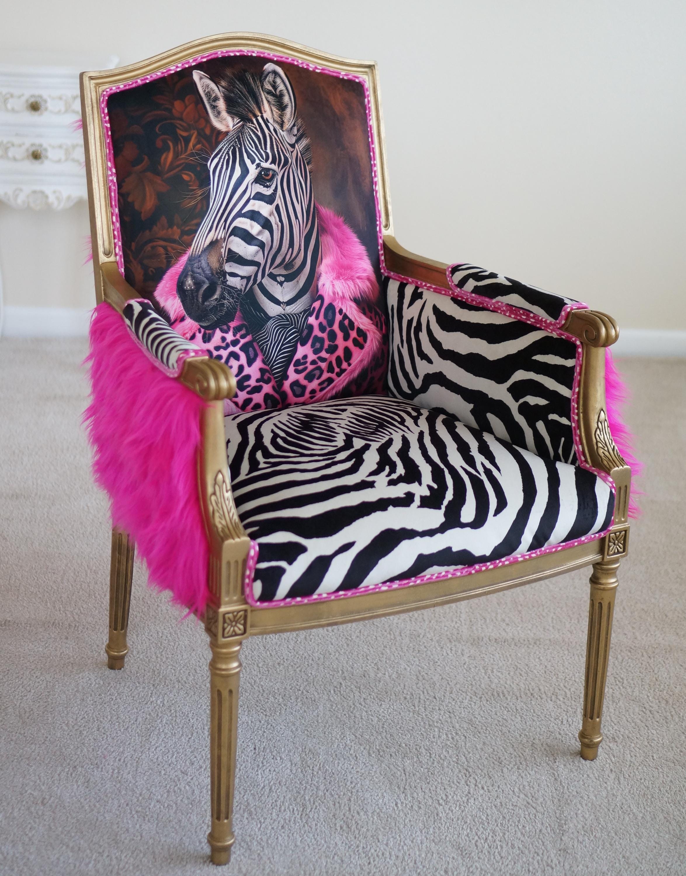 pink zebra dresser Pink and Zebra dresser by Snad