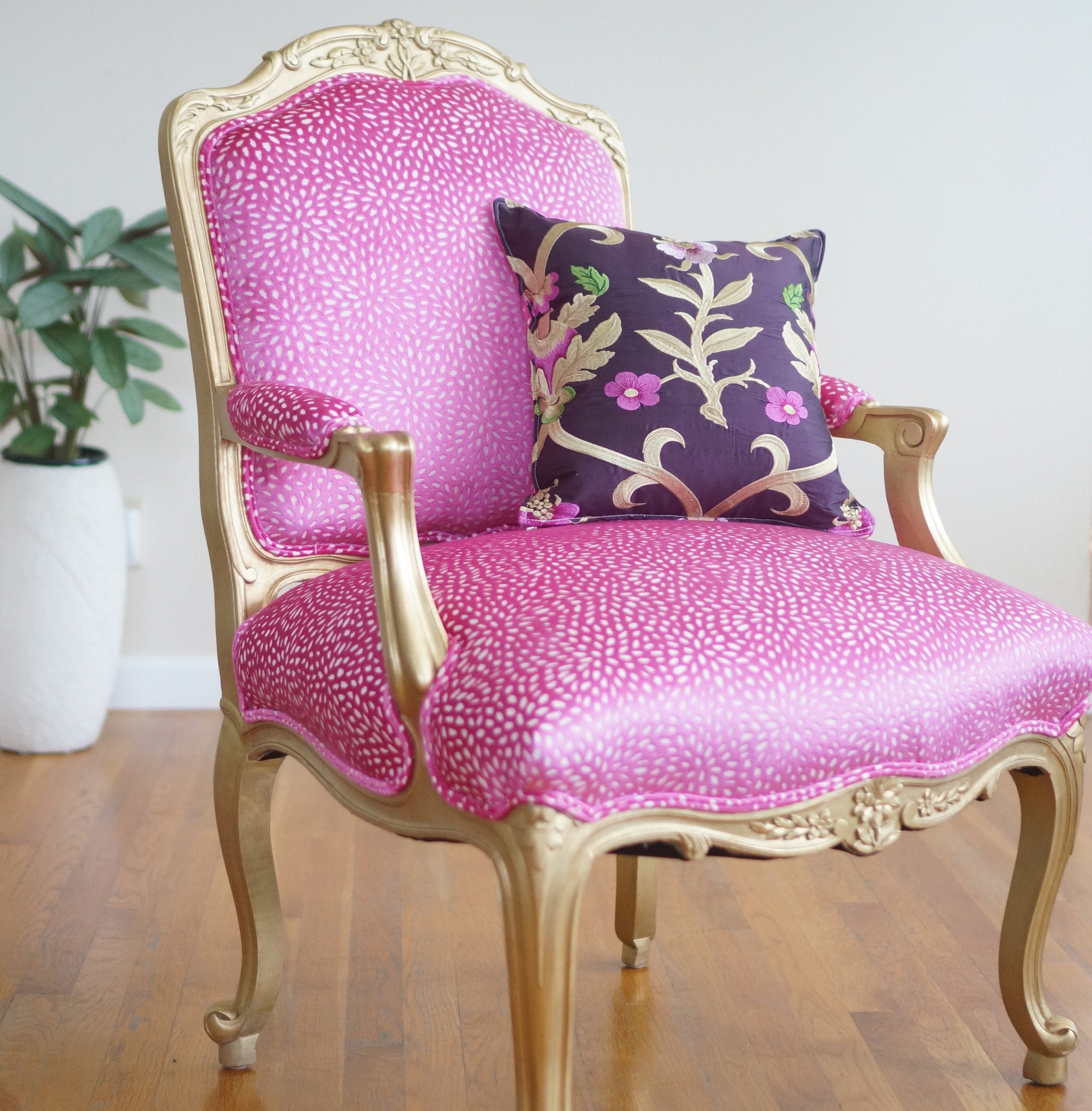 Vintage French Style Gold Chair Pink Sorbet Custom Order - Etsy