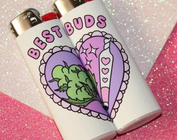 Cute Heart Lighter, Best Buds Lighter Set, Girly Smoking Accessories