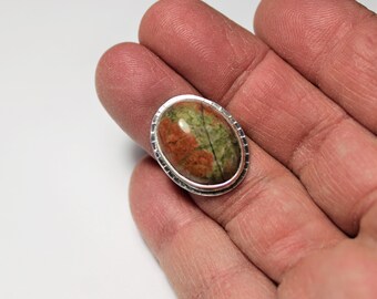 Fused Dichroic Glass Ball Cabochon Circular Pendant in Sterling Silver by SmithSilver