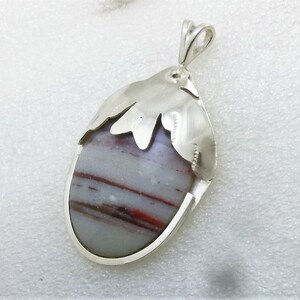 Bird over Egg Jasper and Sterling Silver Necklace by SmithSilver