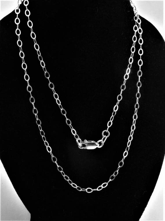 Sterling Silver 2.3mm Open Cable Chain with Lobster Clasp Chain Series