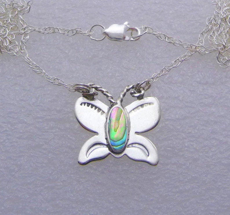 Abalone and Sterling Silver Butterfly Pendant by Smithsilver Etsy