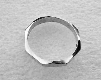Faceted Twenty Four Faces Argentium Silver Band by SmithSilver