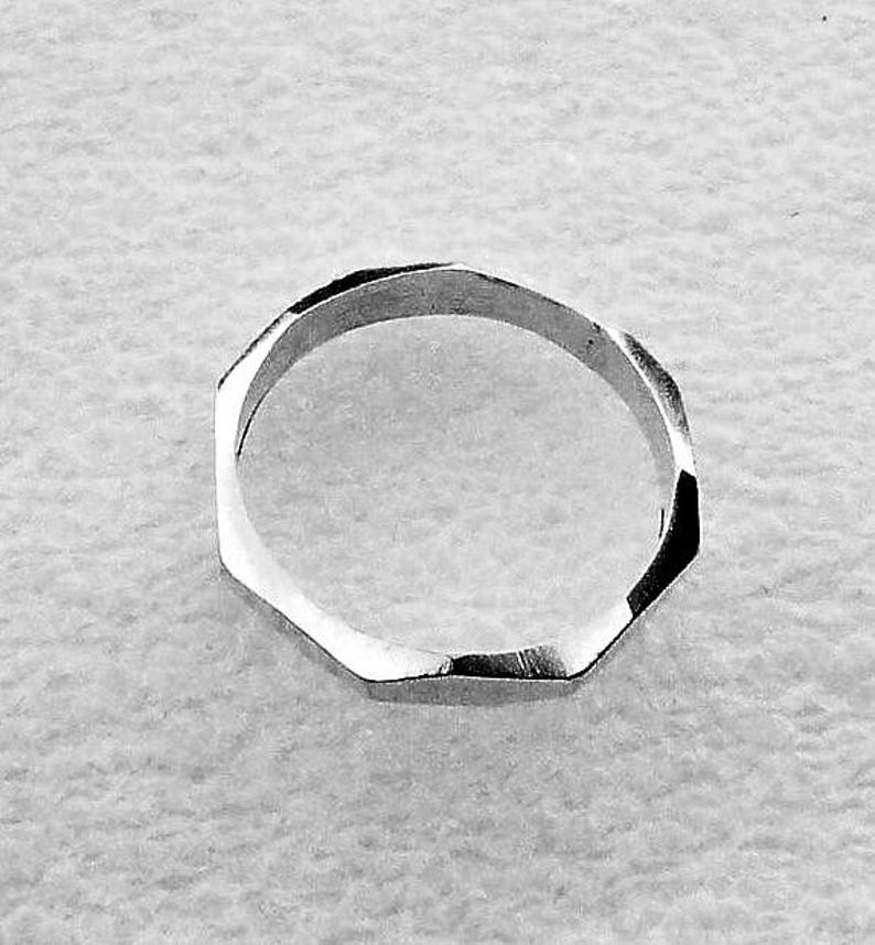 Faceted Twenty-Four Faces Argentium Silver Band Size 10 by SmithSilver image 2
