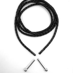Sterling Silver Tips and Bolo Cord Replacement Kit: High-Grade Leather, 4mm