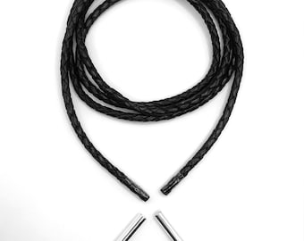 Sterling Silver Tips and Bolo Cord Replacement Kit: High-Grade Leather, 4mm