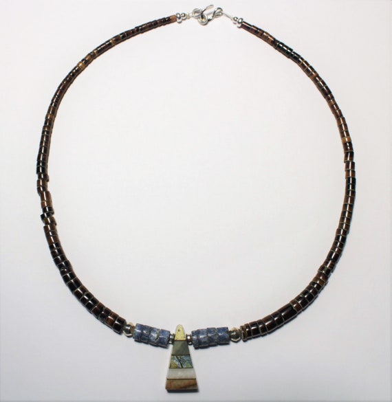 Native American Inlay Jasper, Quartz, Agate strun… - image 6