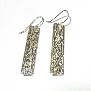Electric Rectangle Sterling Silver Earrings for Pierced-ear by SmithSilver