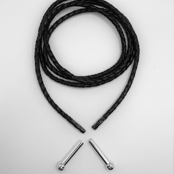 Bolo Chord Replacement with Upgrade to Sterling Silver Tips and High Grade Leather for 4mm Cords