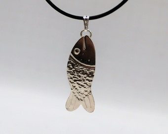 Fish Pendant Handcrafted of Tarnish Resistant Argentium Silver by SmithSilver