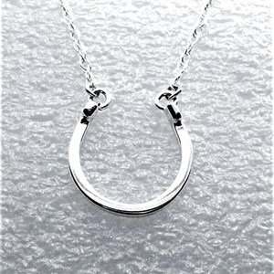 Lucky Horseshoe Sterling Silver Necklace with Double Rope Chain by SmithSilver