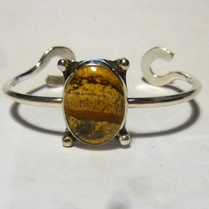 Picture Jaspar and Sterling Silver Cuff Bracelet by SmithSilver