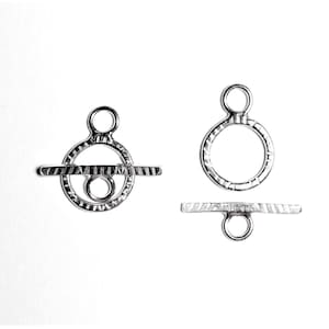 Sterling Silver Toggle Clasp for Bracelet and Necklace Beading by SmithSilver 10 and 12mm