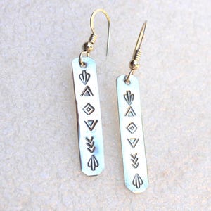 Stamped Symbols Sterling Silver Earrings for Pierced-ear by SmithSilver
